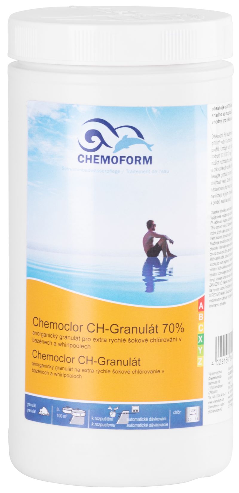 Chlór Chemoform 0401, Super šok 70%, nestabilizovaný, 1 kg 1 Chlór Chemoform 0401, Super šok 70%, nestabilizovaný, 1 kg