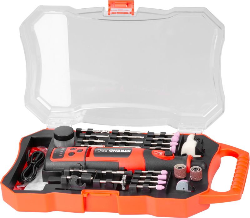 Brúska Strend Pro, mini, priama, vŕtanie a brúsenie, 8 V, 1500 mAh, s príslušenstvom 1 Brúska Strend Pro, mini, priama, vŕtanie a brúsenie, 8 V, 1500 mAh, s príslušenstvom