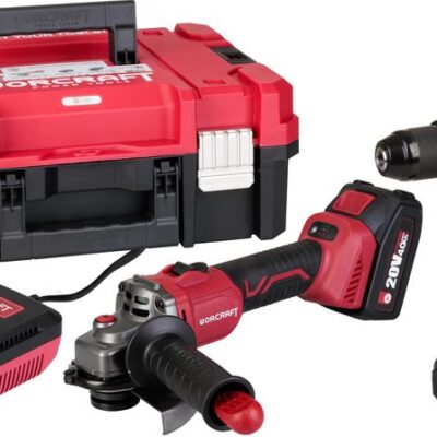 Set Worcraft XCUBE001 ShareSYS Toolbox, skrutkovač CHD-S20LiBA + uhlová brúska CAG-S20LiBS-125 mm, bezuhlíkové, 2x 4.0 Ah akumulátor, 1x nabíjačka