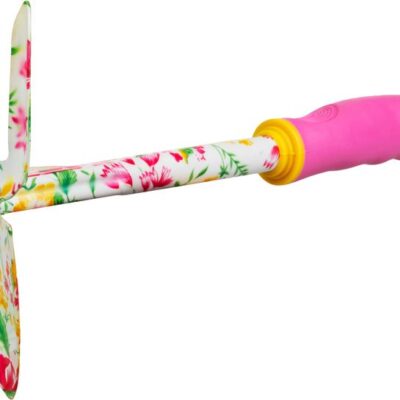 Motyčka Strend Pro, záhradnícka, špicatá, trojzubá, potlač kvetov, ružová, Ladies line