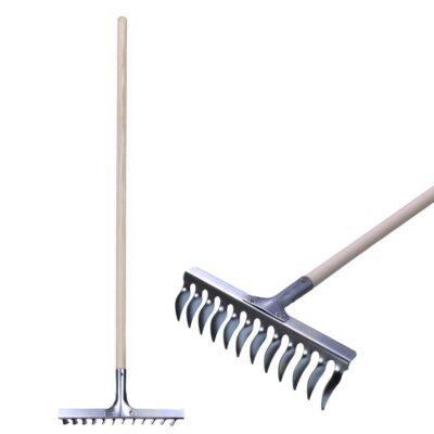 Hrable na trávnik Strend Pro R108A.WH, 12 zubé, prevzdušňovacie, vertikutačné, drevená násada