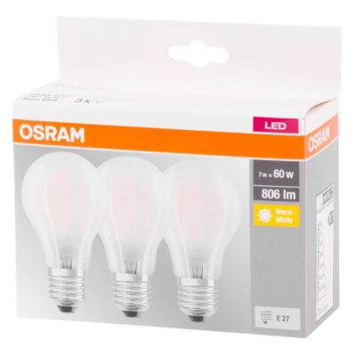 Žiarovka OSRAM® BASIC LED FIL Star (ean9290) CLASS A E27 060, 6,5W/827 2700K non-dim MULTIPACK, číra