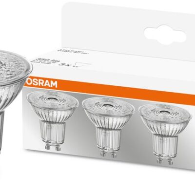 Žiarovka OSRAM® BASIC LED GU10 50 (ean8415) 36° 4,3W/840 4000K MULTIPACK, sklo, Star CLASSIC