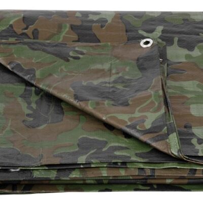 Plachta Tarpaulin Khaki 8x12 m, 80 g/m, zakrývacia, oliva/kamufláž, s okami
