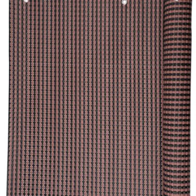 Zástena Polyratan 77 0,9x3 m, UV, 800 g/m2, hnedá-čierna, tieniaca na balkón, s okami