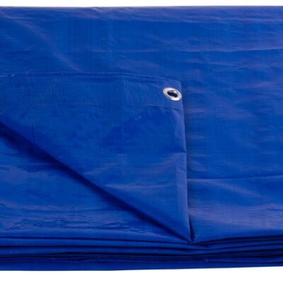 Plachta Tarpaulin Standard 10x12, zakrývacia, 80 g/m2, modrá, s okami
