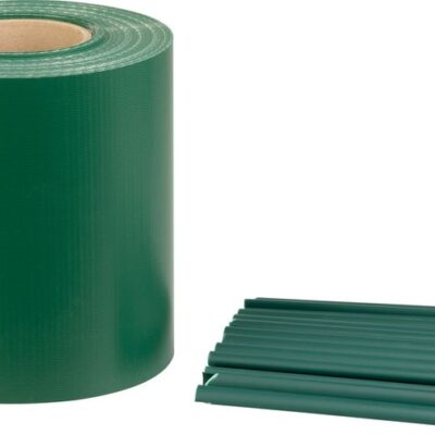 Páska Strend Pro EUROSTANDARD, 190 mm, L-26 m, tieniaca, zelená, krycia, na plotové panely, 1050 g/m2, PVC, RAL6005