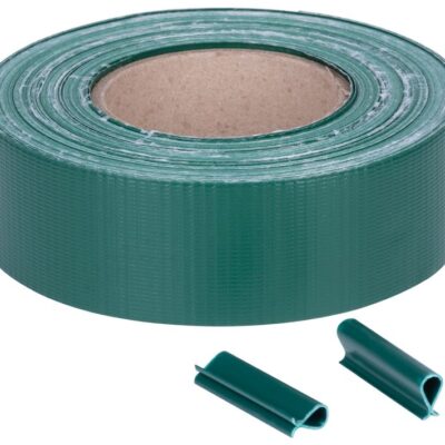 Páska Strend Pro EUROSTANDARD, 47,5 mm, L-35 m, tieniaca, zelená, krycia, na plotové panely, s 20 klipsami, 450g/m2, PVC, RAL6005