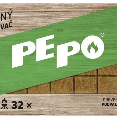 Podpaľovač PE-PO® drevný pevný, 32 ks, rozpaľovač na gril, kachle, krby, pece