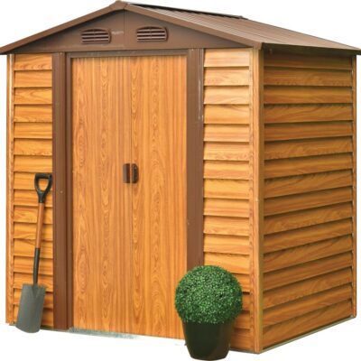 Domček Strend Pro, záhradný, plech, hnedý, 193x152x203 cm