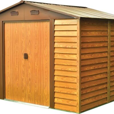 Domček Strend Pro, záhradný, plech, hnedý, 278x238x215 cm