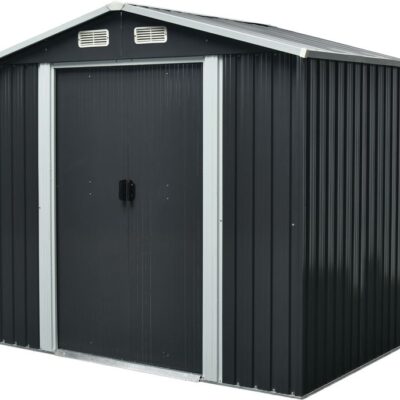 Domček Strend Pro, záhradný, plech, antracit, 236x174x206 cm