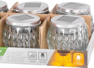 Lampa Strend Pro Garden, solárna, efekt plameňa, 6x LED, teplá biela, 10x10 cm, Sellbox 6 ks