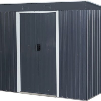 Domček Strend Pro, záhradný, plech, antracit, so základňou, 217 x 110 x 174  cm