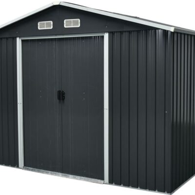 Domček Strend Pro, záhradný, plech, antracit, 301x236x214 cm