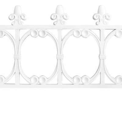Ohrada Gardens F755, 64x34 cm, plastová, biela, mini dekoračný plot, bal. 5 ks