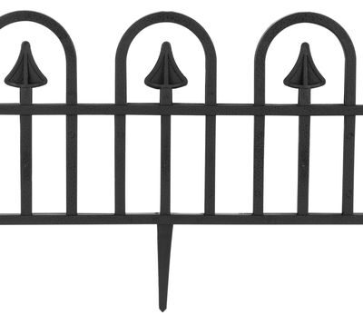 Ohrada Gardens F709, 78x34 cm, plastová, čierna, mini dekoračný plot, bal. 4 ks