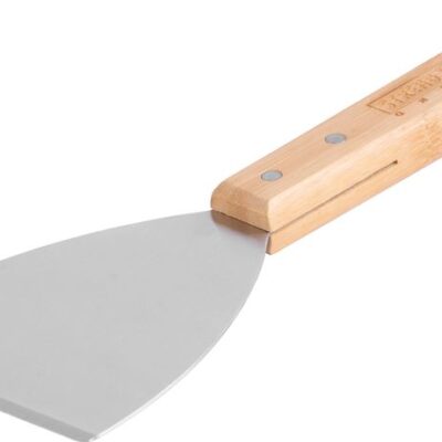 Obracač Strend Pro Grill, so škrabkou, bambusová rúčka, 26x10x1,8 cm, potravinárska stierka