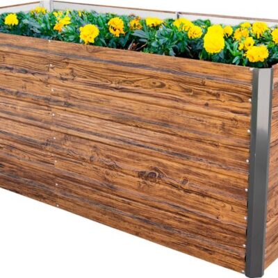 Záhon Strend Pro Garden, 200x100x77cm, 3D dizajn drevo, kov, vyvýšený