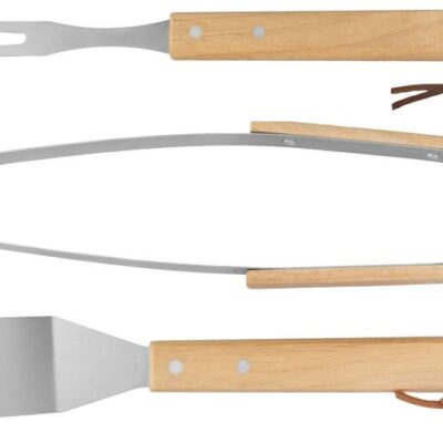 Sada náradia Strend Pro Grill, na grilovanie a opekanie, s drevenou rúčkou, 3-dielna