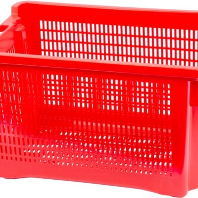 Prepravka ICS M402000, 40 lit., 56x35x31 cm, perforovaná, červená