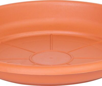 Podložka pod kvetináč ICS ERICA okrúhla, farba terakota, plast, 16 cm