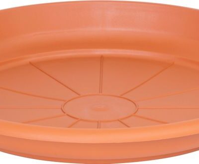 Podložka pod kvetináč ICS ERICA okrúhla,  farba terakota, plast, 38 cm