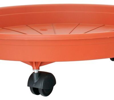 Podložka pod kvetináč ICS MARGHERITA 45 cm, okrúhla, vozík s kolieskami,  farba terakota, plast