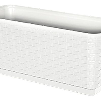 Kvetináč RATOLLA P 12 lit, biely, s podložkou