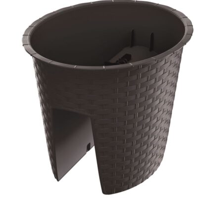 Kvetináč RATOLLA Railing Oval 300, hnedý, na zábradlie