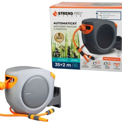 Navíjač Strend Pro Premium, na stenu, automatický 1/2", so záhradnou hadicou L-35+2 m