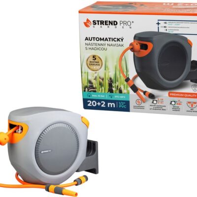 Navíjač Strend Pro Premium, na stenu, automatický 1/2", so záhradnou hadicou L-20+2 m