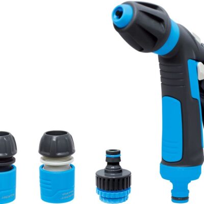 Sada zavlažovacia AQUACRAFT® 740531, Comfort, záhradná, na hadicu, pištoľ 2x vzor, STOP spojka 1/2", adaptér