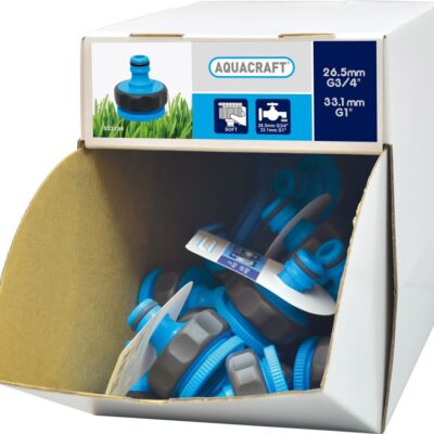 Adaptér AQUACRAFT® 552195 SoftTouch G1"-3/4", na záhradnú hadicu, Sellbox 70 ks