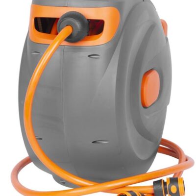 Navíjač Strend Pro, na stenu, automatický 1/2", so záhradnou hadicou L-30+2 m