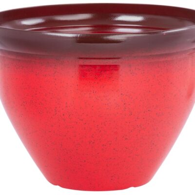Kvetináč Strend Pro, glazúra, červený, 38x28,5 cm