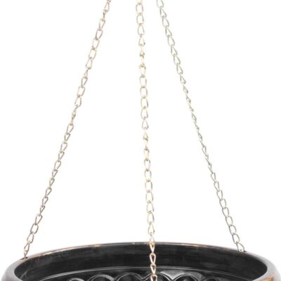 Kvetináč Strend Pro, visiaci, závesný, zlatý, 24,5x15 cm, s retiazkou a vešiakom