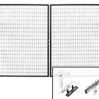 Brána Strend Pro METALTEC DUO, 3580/1450/100x50 mm, antracit, dvojkrídlová, záhradná, ZN+PVC, RAL7016