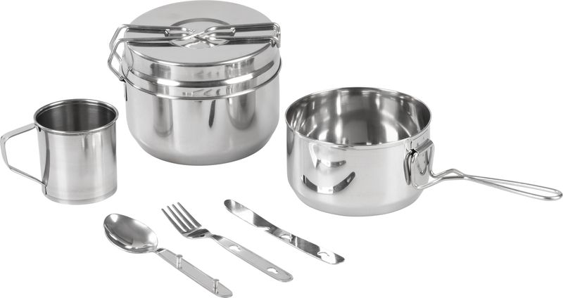 Set Strend Pro Grill, kempingová jedálenská súprava, nerez 13/15 cm 1 Set Strend Pro Grill, kempingová jedálenská súprava, nerez 13/15 cm