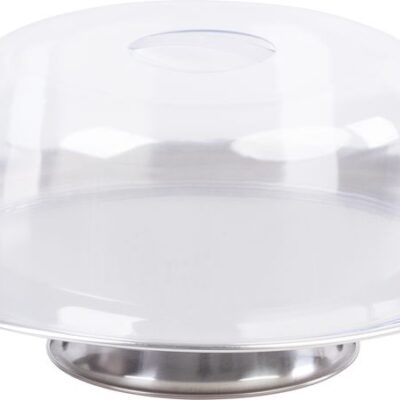 Box MagicHome, podnos na tortu, nerez, priehľadné veko, 31 cm