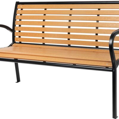 Lavička záhradná KIMBRA, 120x41x82 cm, oceľ/plast