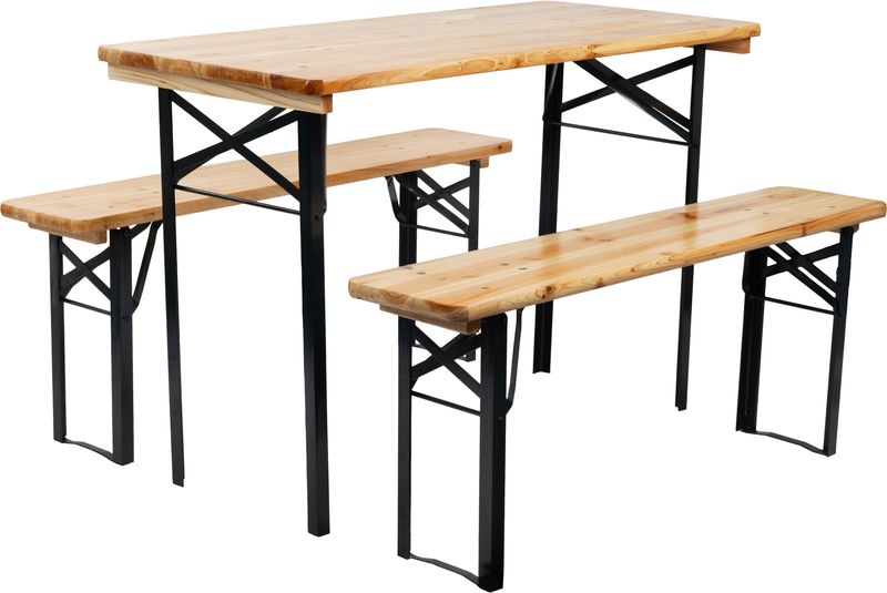 Set pivný DORTMUND Mini3, stôl 117x56x76,5 cm, 2x lavica 117x25x46,5 cm, drevo 27 mm 1 Set pivný DORTMUND Mini3, stôl 117x56x76,5 cm, 2x lavica 117x25x46,5 cm, drevo 27 mm