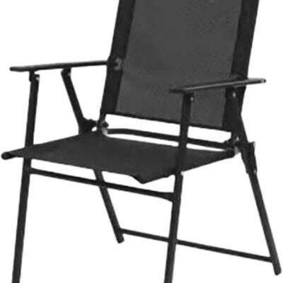 Stolička MANINI, čierna, záhradná, skladacia, 58x63x93 cm