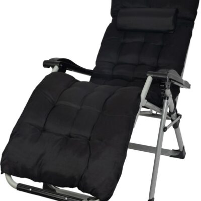 Lehátko POHO, čierne, polohovateľné, 65x160x110 cm