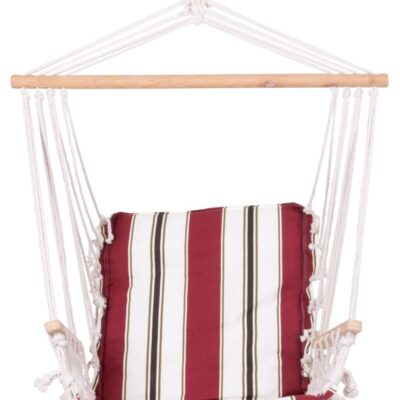 Kreslo CRAIG, hojdacie, záhradné, červené, bavlna, max. 150 kg, 100x50 cm