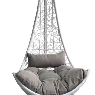 Kreslo JAWA, max. 120 kg, PE rattan, hojdacie, záhradné, s vankúšom a poduškou