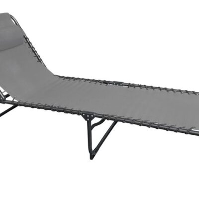 Lehátko VERACRUZ, sivé, polohovateľné, 190x58x28 cm