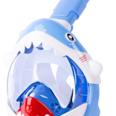 Maska šnorchlovacia Shark, celotvárová, pre deti 4+, XS, modrá