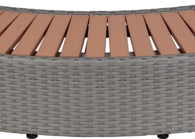 Schodík k vírivke MSpa®, k okrúhlej vírivke, vzhľad ratan, šedé, 92x30x22 cm