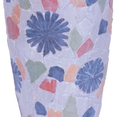 Dekorácia MagicHome, Kvetináč s mozaikou, sivý, keramika, 20,5x20,5x28 cm